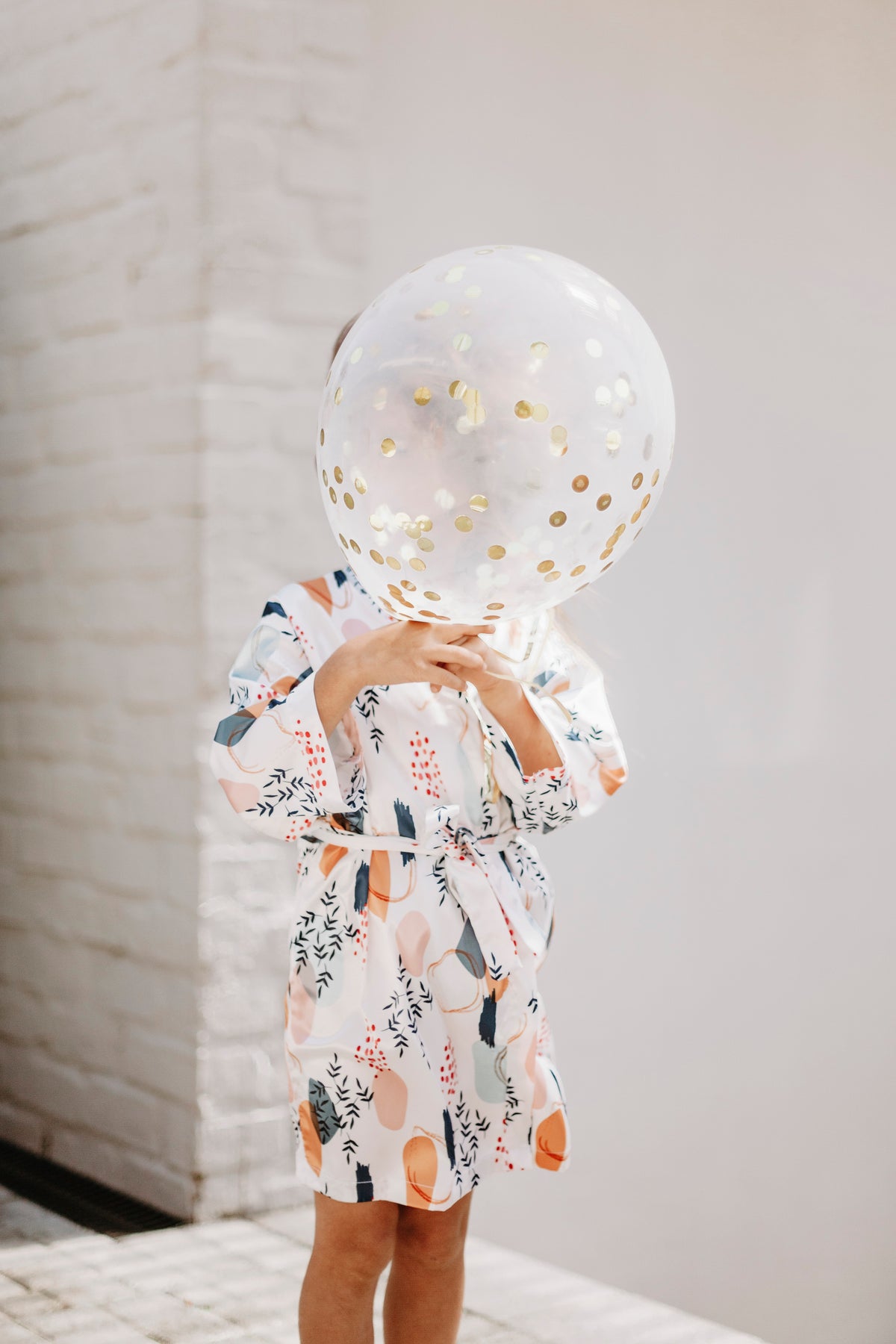 Mini Abstract Satin Robe