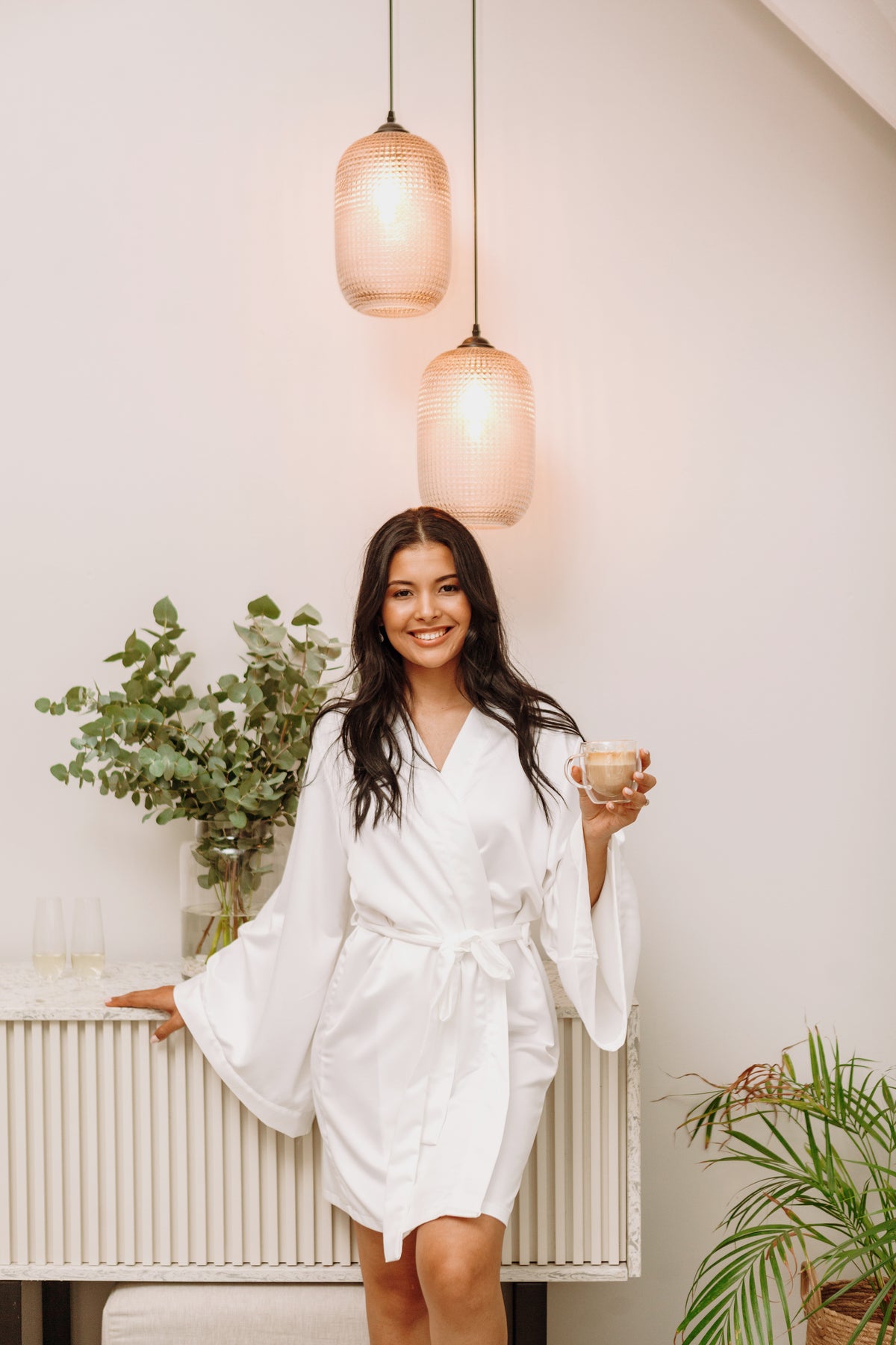 Bell Sleeve Satin Robe