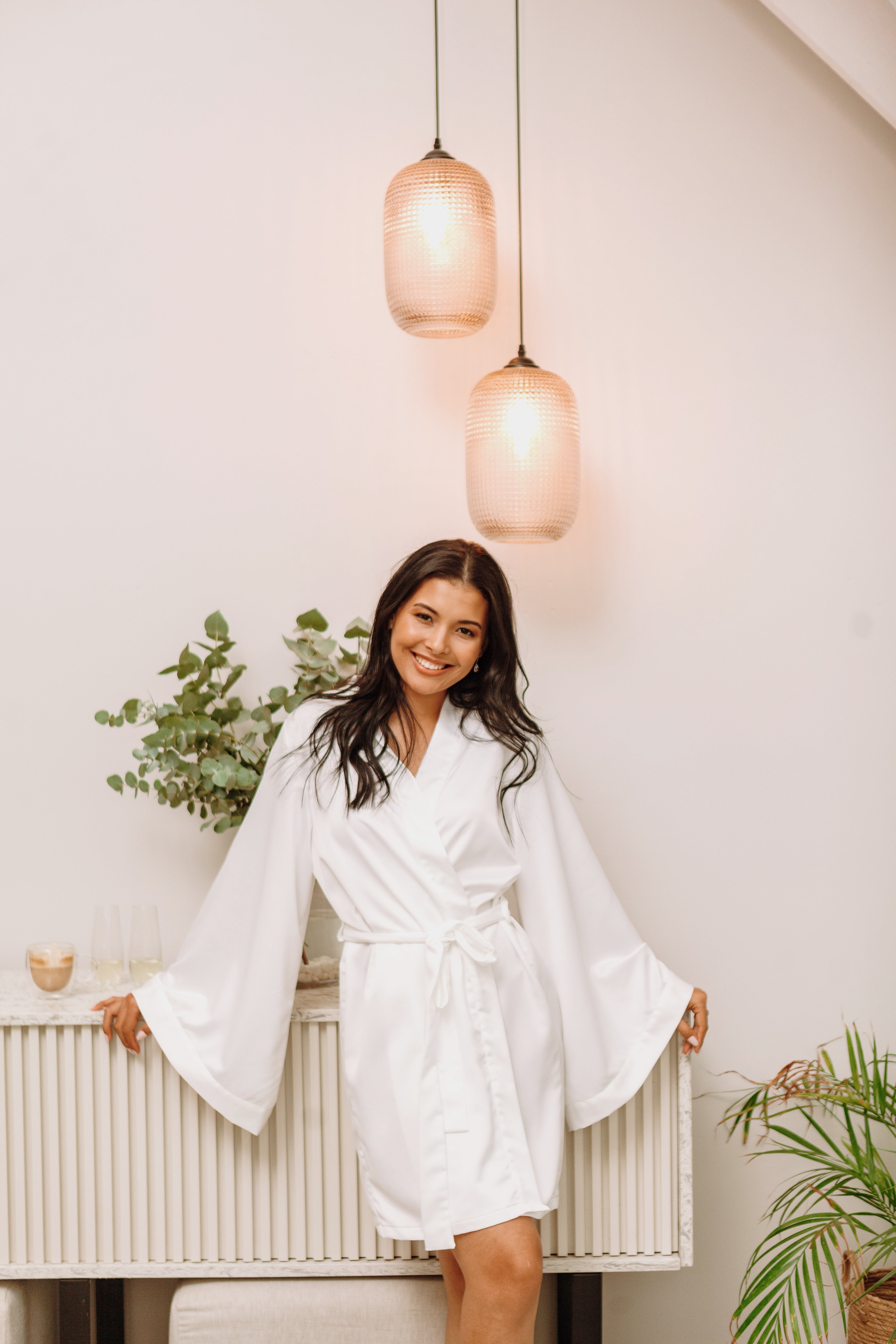 Bell Ringing Robe Satin Robe- Bell Sleeve โ Love Lace Bridal