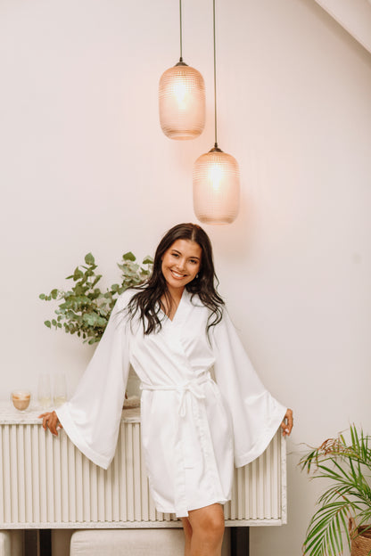 Bell Sleeve Satin Robe