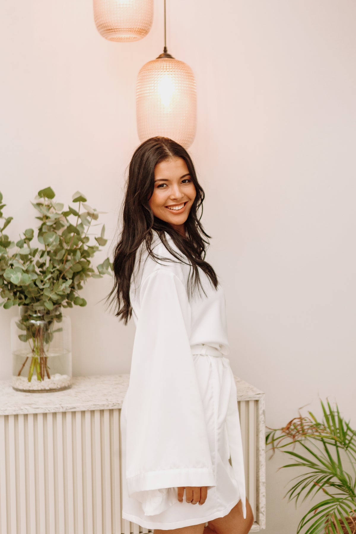 Bell Sleeve Satin Robe