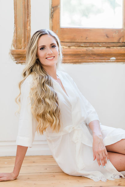 Ivory Satin Robe