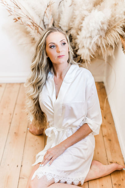Ivory Satin Robe