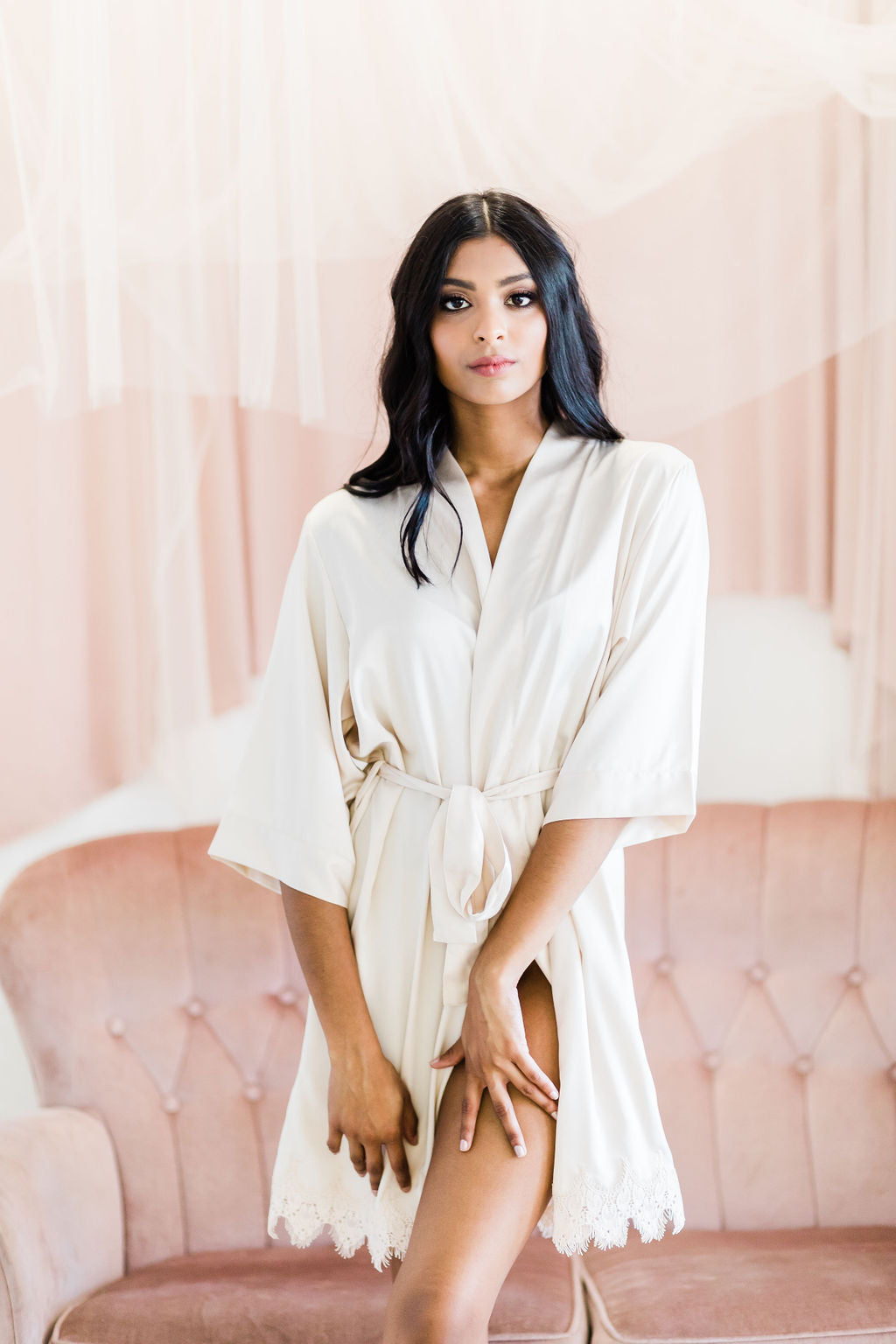 Champagne Satin Robe