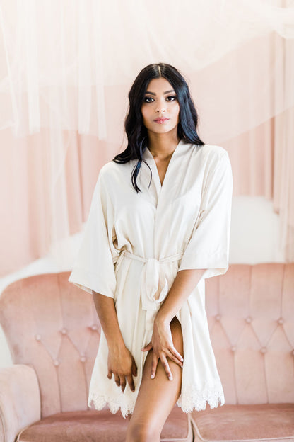 Champagne Satin Robe