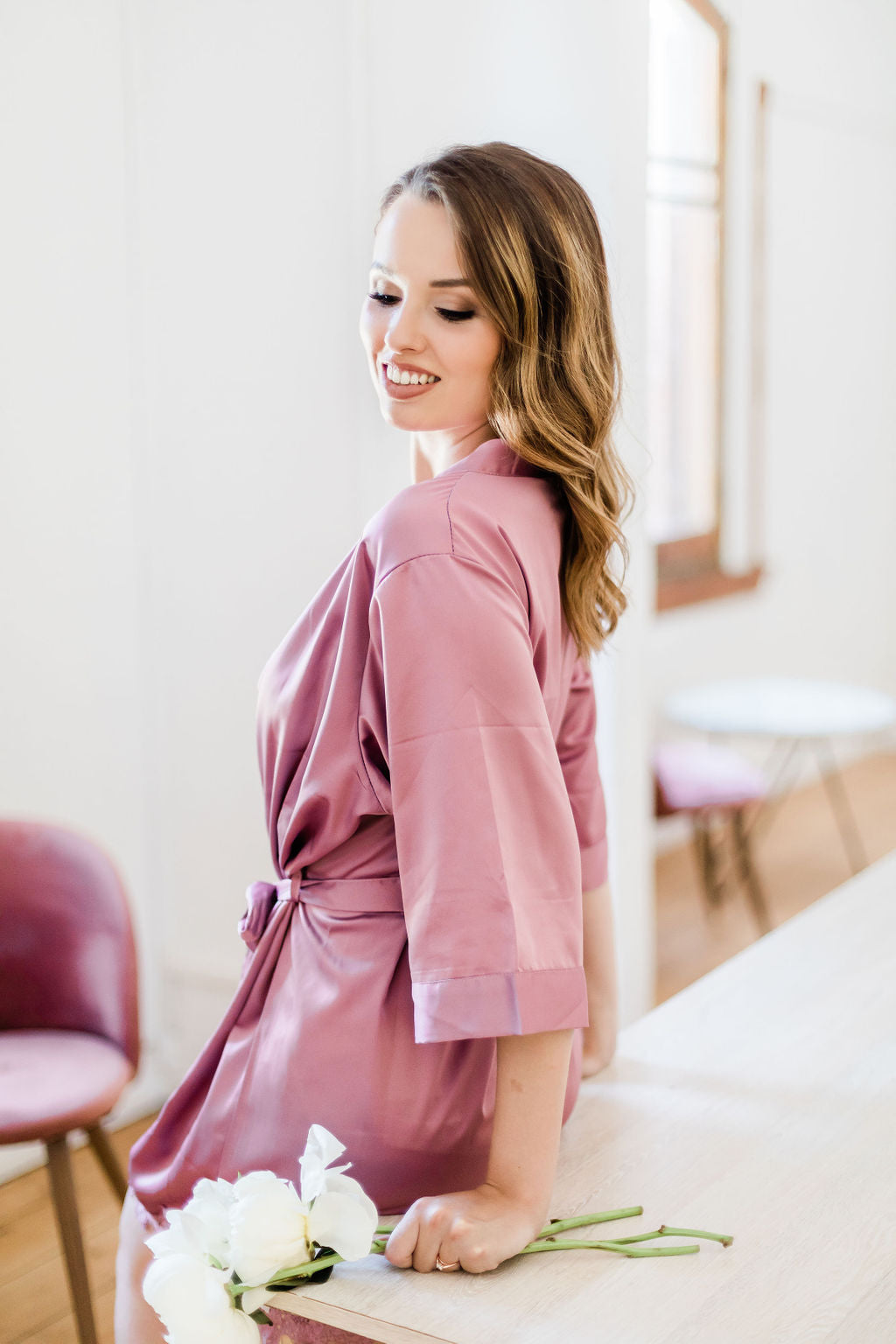 Mauve Satin Robe