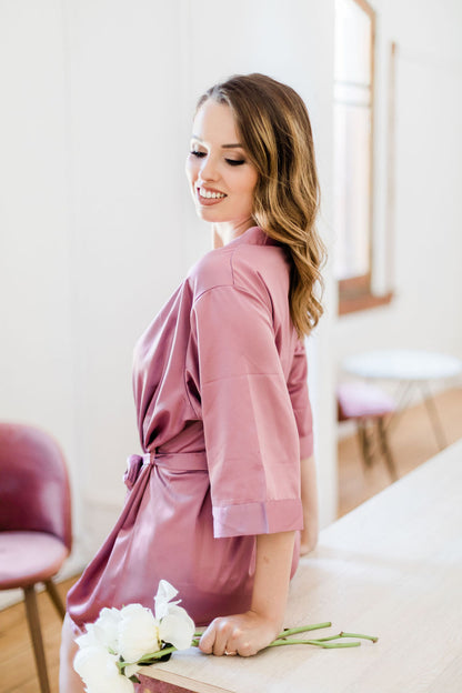 Mauve Satin Robe
