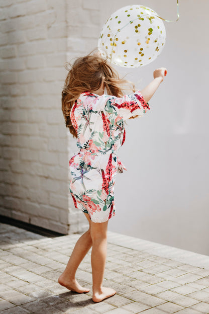Mini Botanical Satin Robe