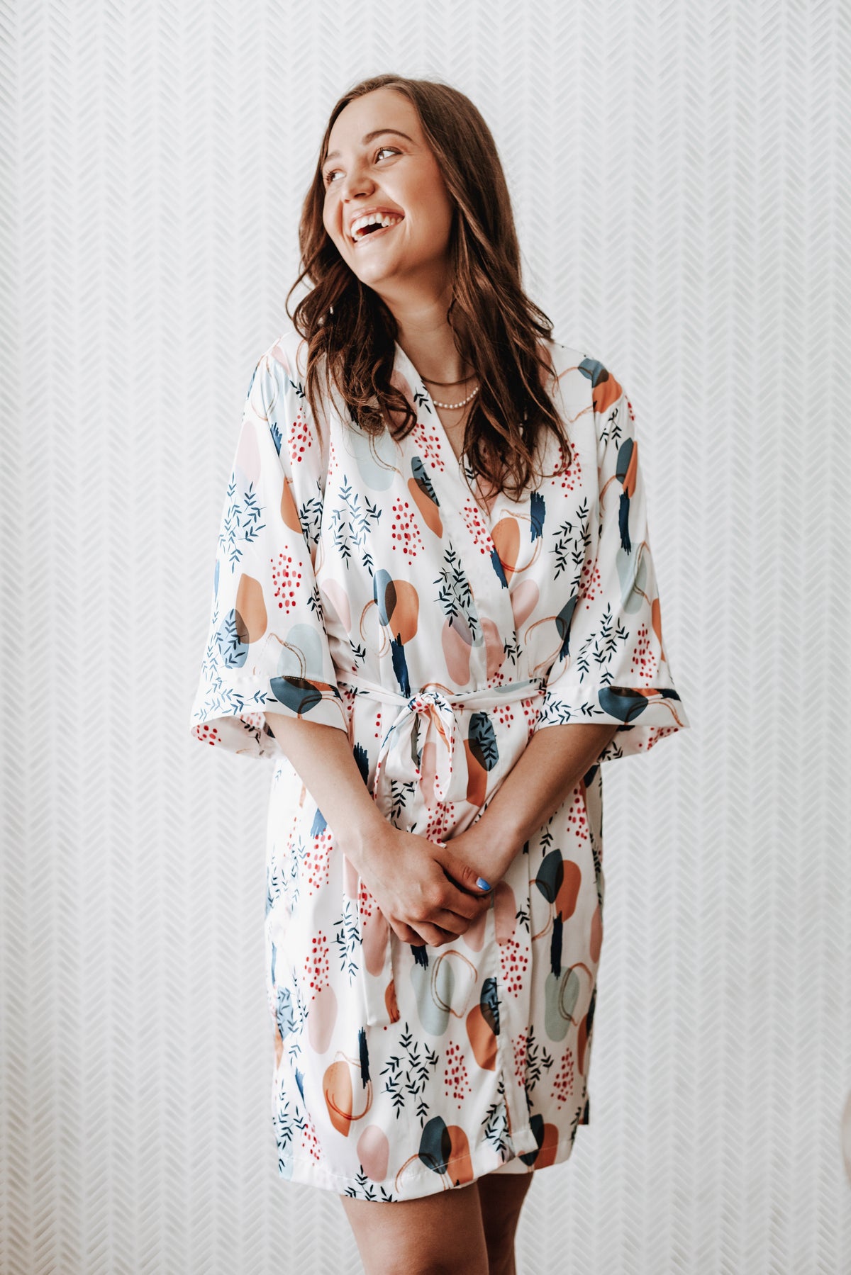 Abstract Satin Robe